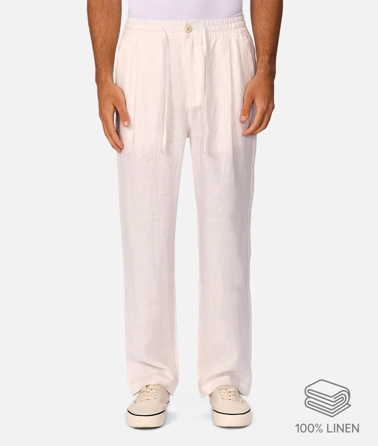 The Catania Linen Pant - Winter White