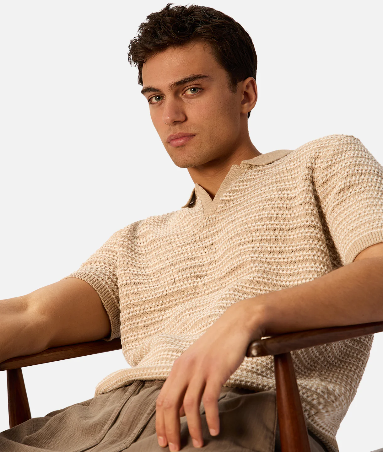 The Matera Polo - Tan / White - Image 10