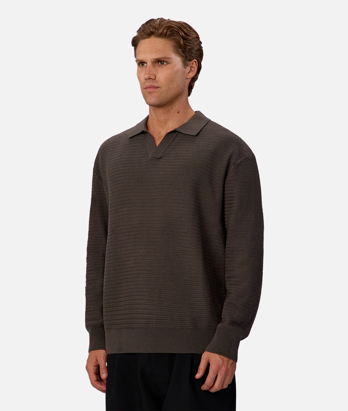 The Rondella Long Sleeve Polo - Dk Forest - Image 3