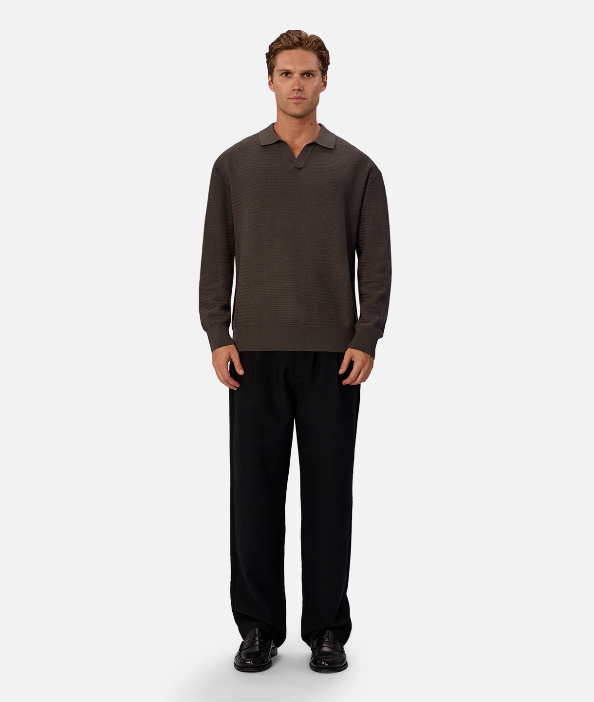 The Rondella Long Sleeve Polo - Dk Forest - Image 5