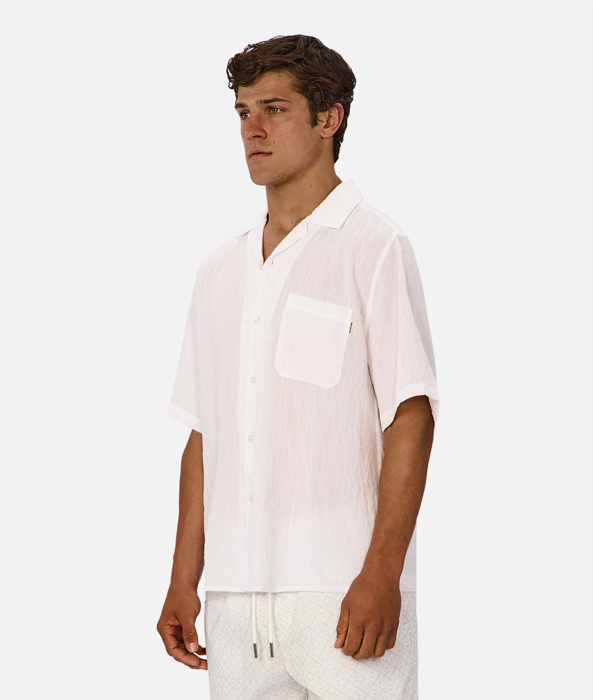 The Gordon Short Sleeve Shirt - Winter White - Image 3