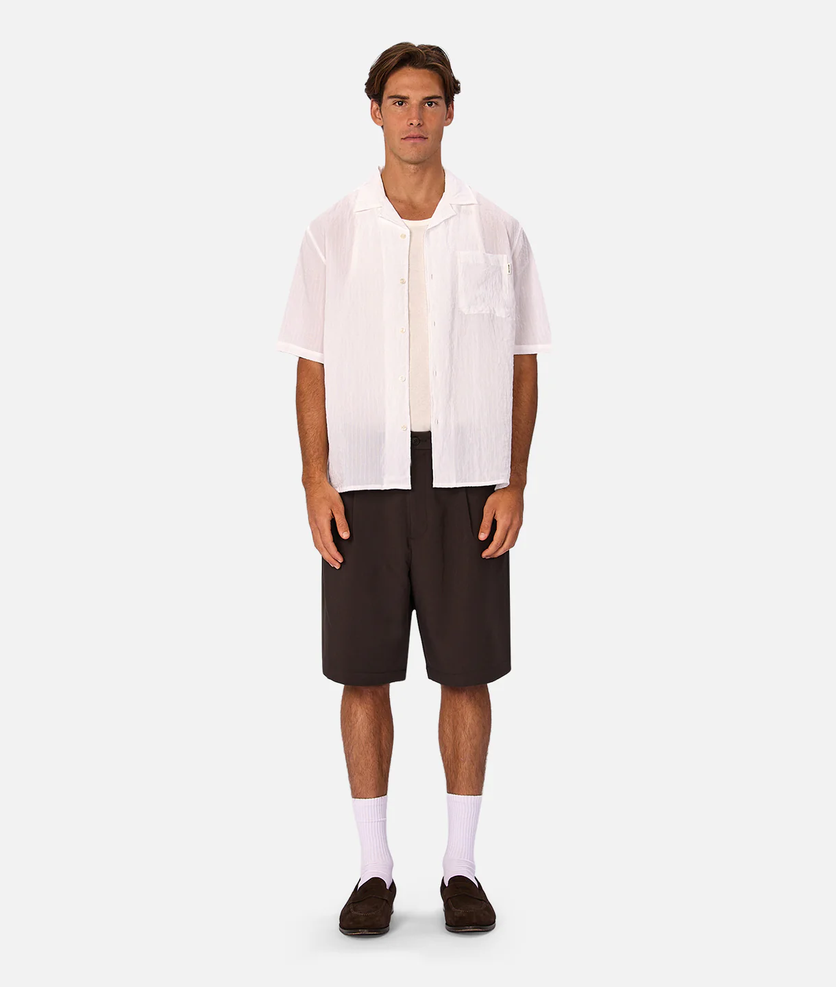 The Gordon Short Sleeve Shirt - Winter White - Image 5
