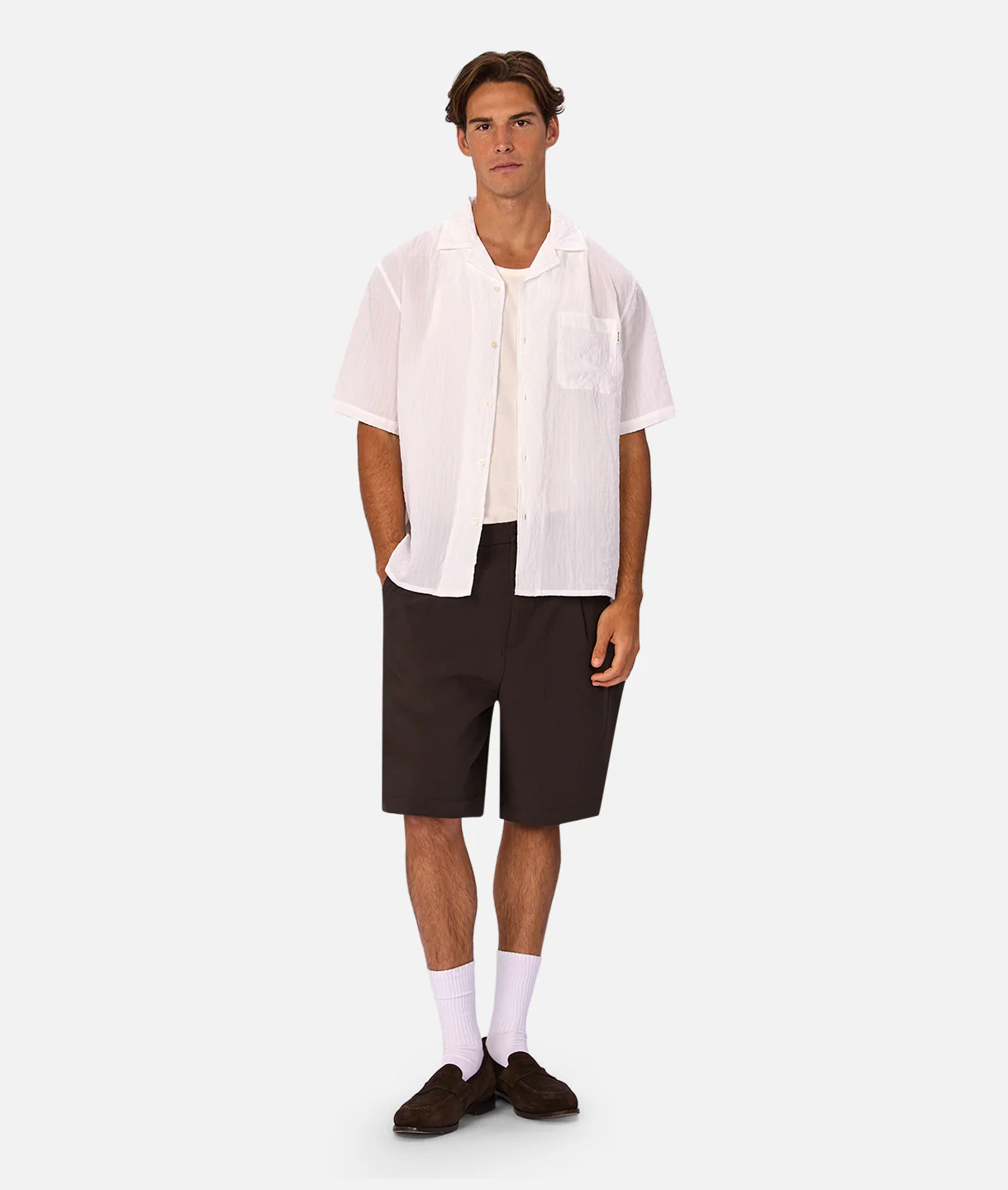 The Gordon Short Sleeve Shirt - Winter White - Image 9