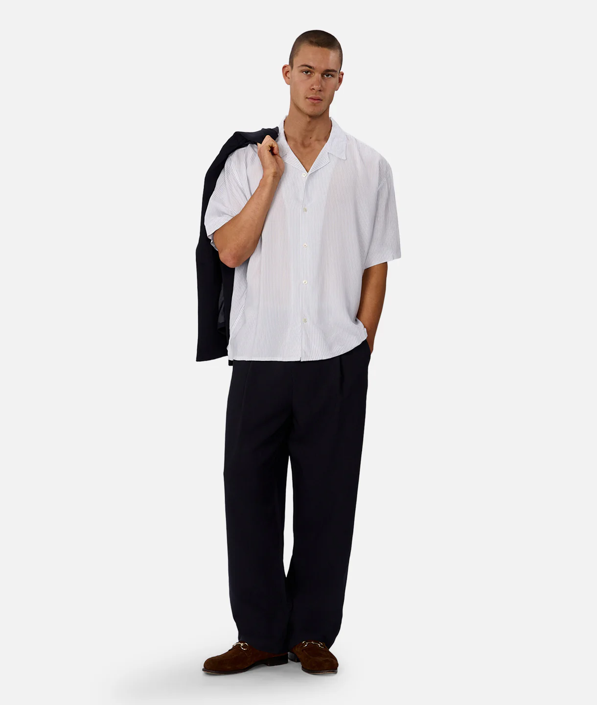 The Valentin Short Sleeve Shirt - White Light Blue - Image 2