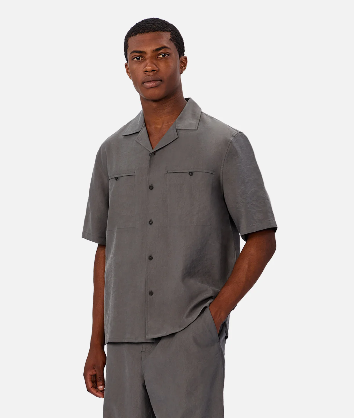 The Miami Short Sleeve Shirt - Aluminium - Image 3