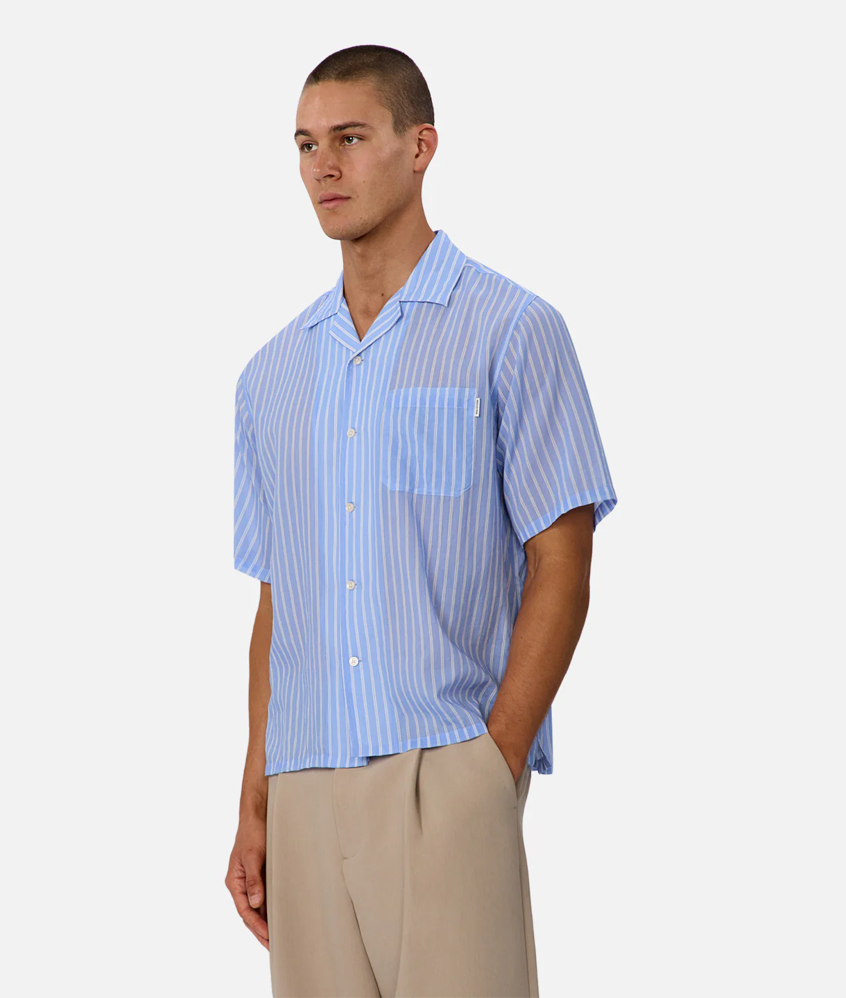 The Huntington Short Sleeve Shirt - Blue / White - Image 3