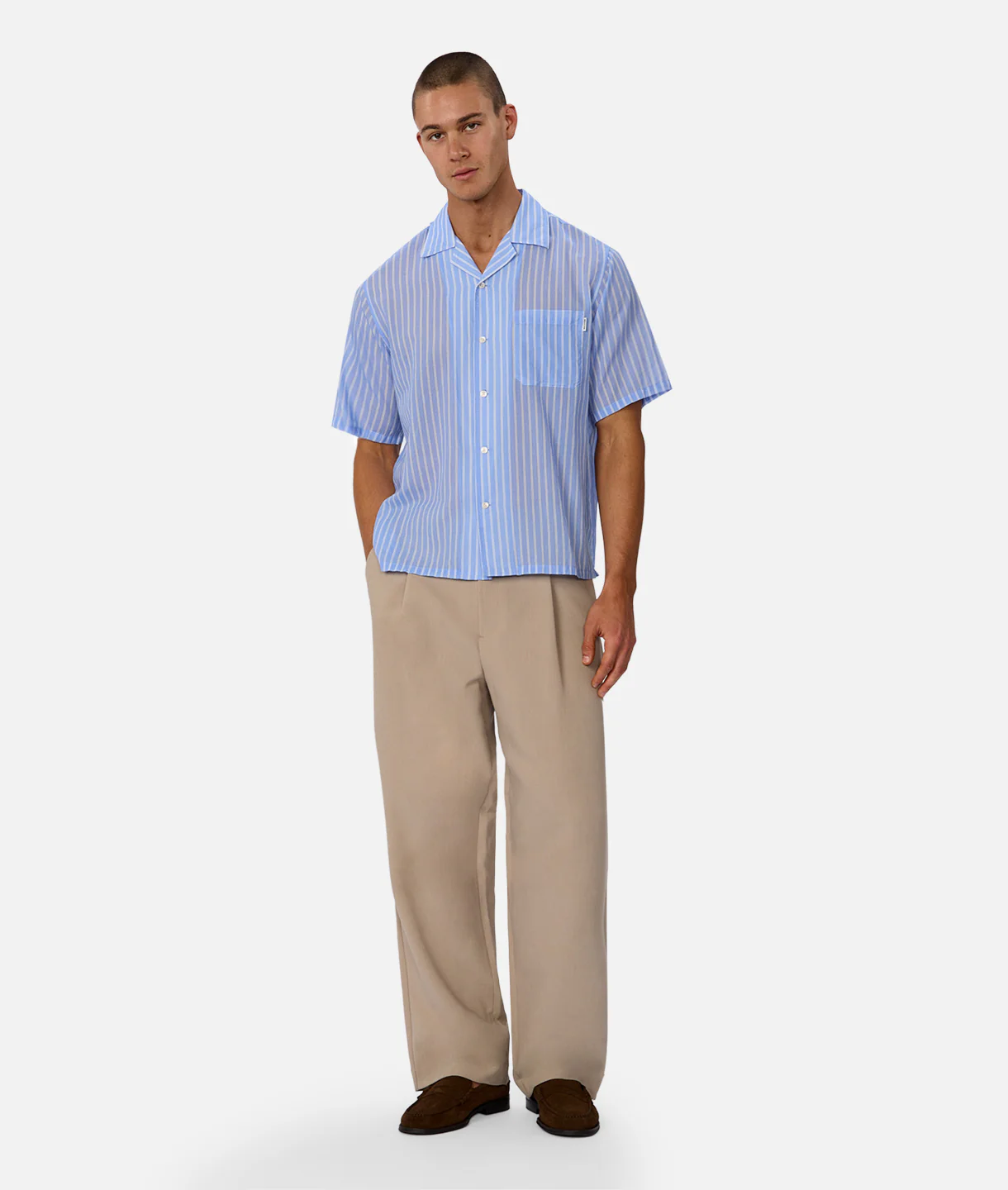The Huntington Short Sleeve Shirt - Blue / White - Image 7
