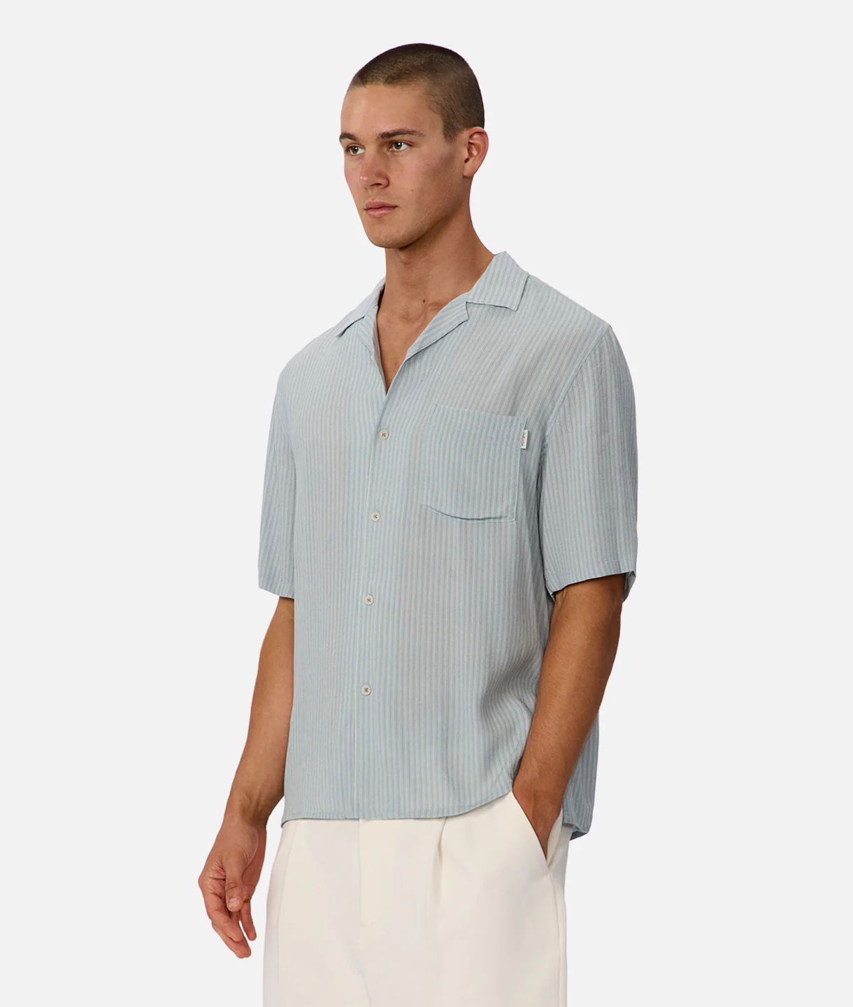 The Hermosa Short Sleeve Shirt - Steel Turquoise - Image 3