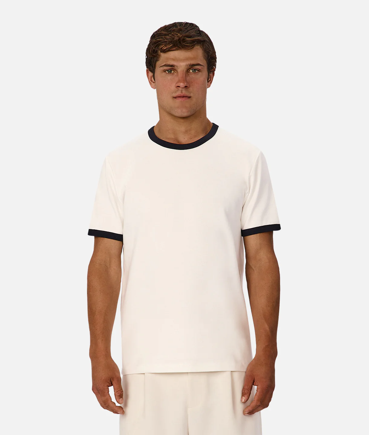 The Ringer T-Shirt - Cream Navy