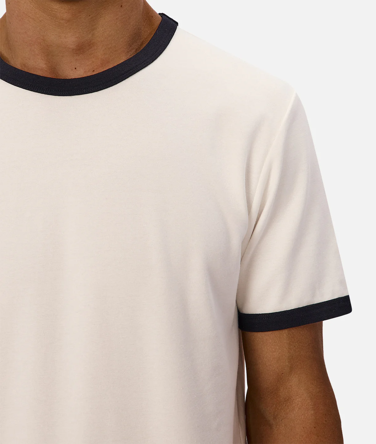The Ringer T-Shirt - Cream Navy - Image 6