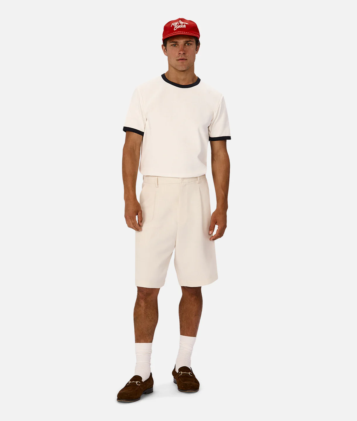 The Ringer T-Shirt - Cream Navy - Image 8