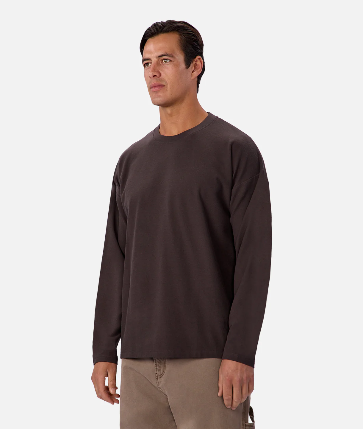 The Waffle Long Sleeve T-Shirt - New Brown - Image 3