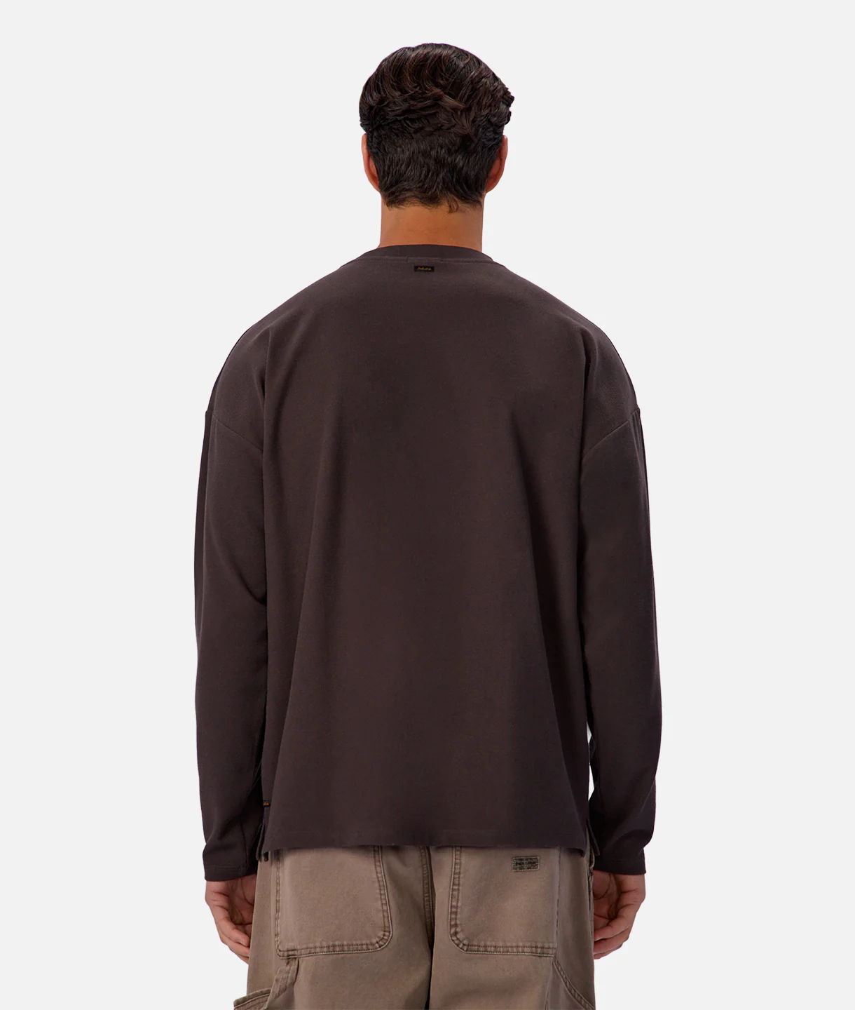 The Waffle Long Sleeve T-Shirt - New Brown - Image 4