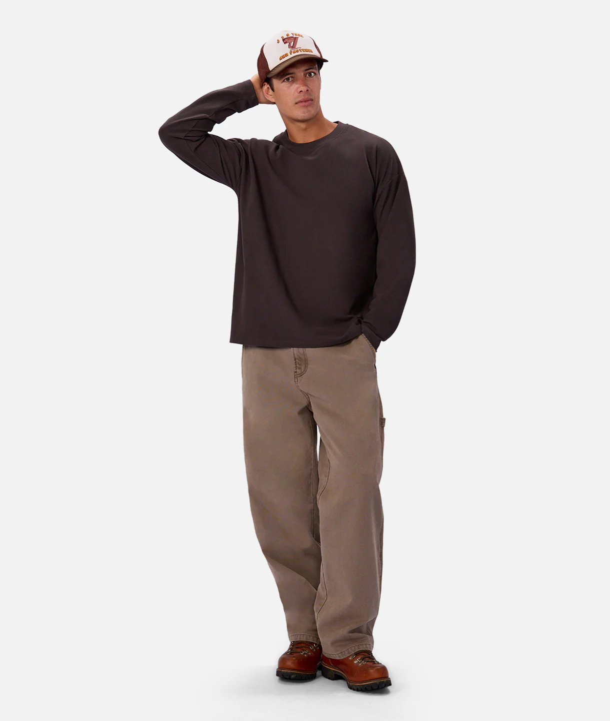 The Waffle Long Sleeve T-Shirt - New Brown - Image 8
