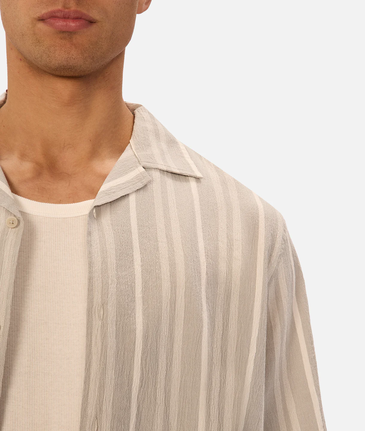 The Manzoni Short Sleeve Shirt - Sage White - Image 7