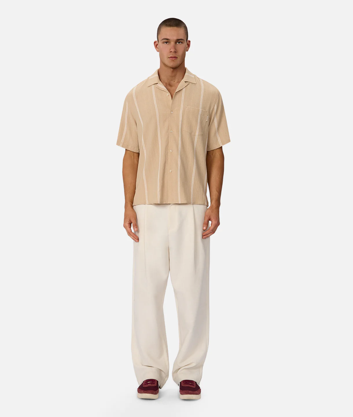The Fullerton Short Sleeve Shirt - Saffron White - Image 6